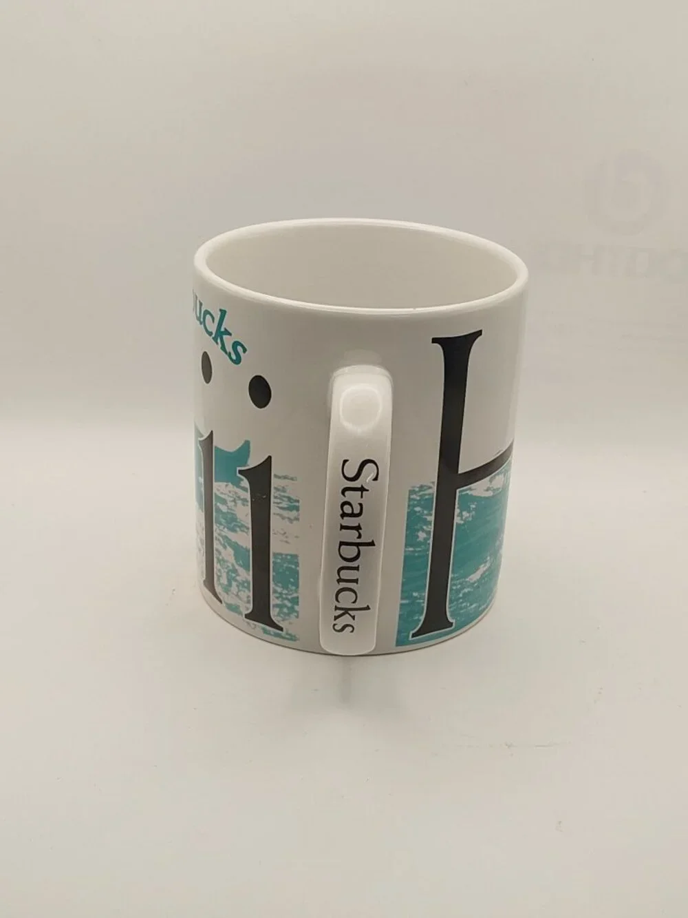 Starbucks Hawaii 2007 City Mug Collector Series White & Teal Large Coffee Cup
